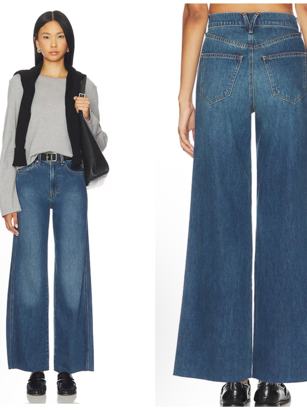 Veronica Beard Wide-Leg High-Rise Blue Denim Jeans